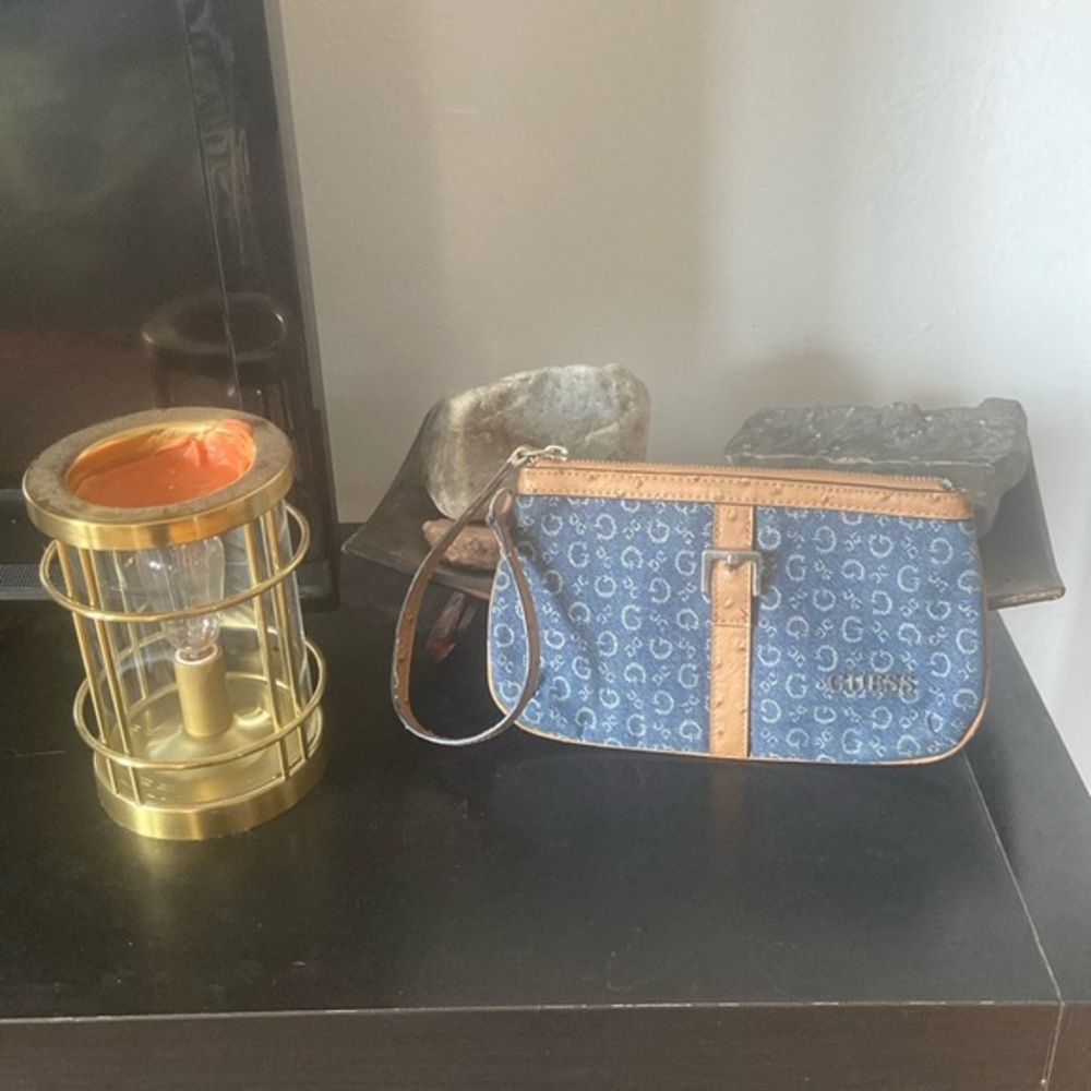 RARE vintage Guess denim wristlet